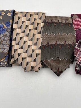 Selection of 4 Vintage 100% Silk Ties